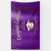Paarse goudglitterklasse van 2022 Afstuderen Spandoek (Verticaal)