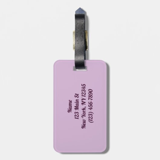 Paarse goudinfusie bagagelabel (Achterkant verticaal)