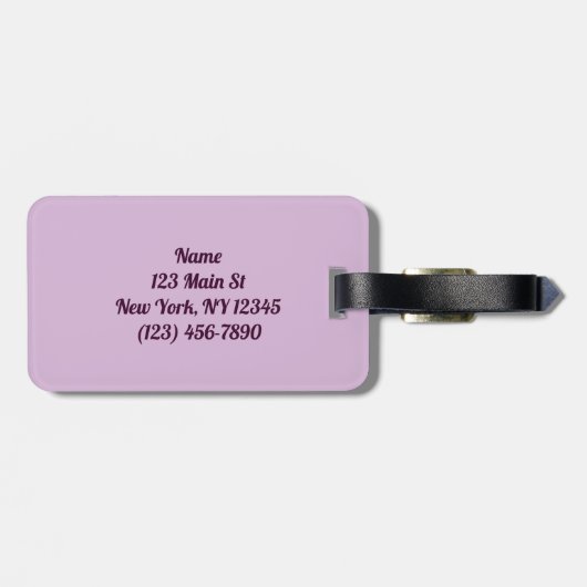 Paarse goudinfusie bagagelabel (Achterkant horizontaal)