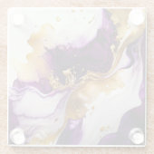 Paarse goudinfusie glazen onderzetter (Achterkant)