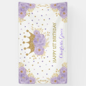  Paarse goudkroonprinses Birthday Spandoek (Verticaal)