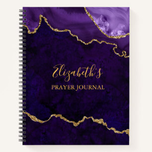Paarse goudmarmer Agate Geode Prayer Journal Notitieboek