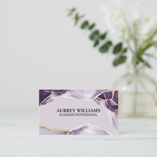 Paarse goudmarmer Steen Visitekaartje (Staand voorkant)