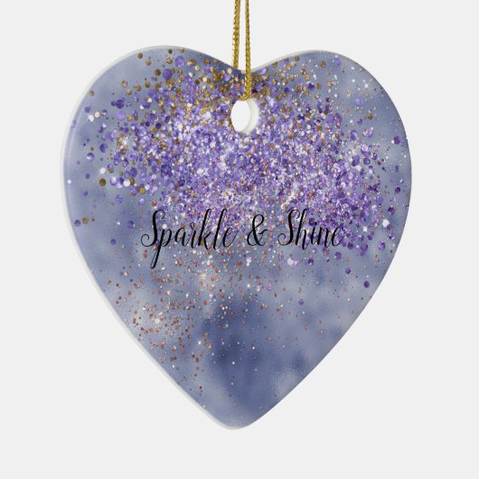 Paarse goudsparkle keramisch ornament (Rechts)