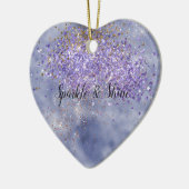 Paarse goudsparkle keramisch ornament (Links)