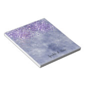 Paarse goudsparkle notitieblok (Schuin)