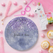 Paarse goudsparkle papieren bordje (Feest)