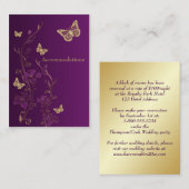 Paarse, goudvlinderbloemige Kaart (Voorkant / Achterkant)