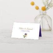 Paarse goudWaterverf Bouquet Wedding (Achterkant)