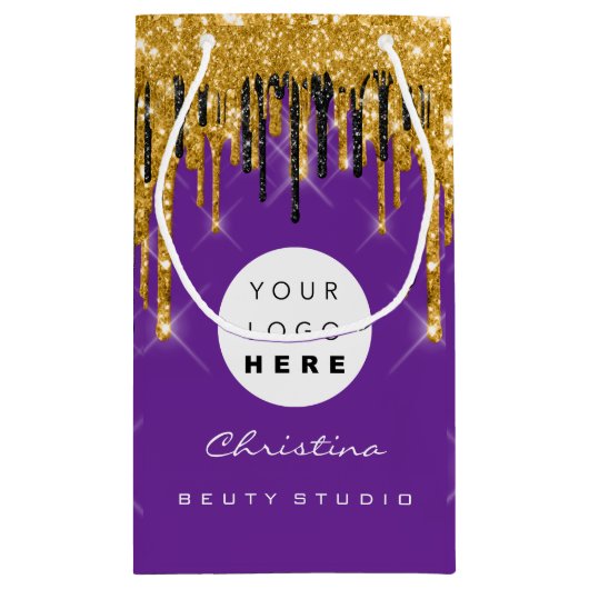 Paarse goudzoete 16e bruidbruidcosmetica klein cadeauzakje (Achterkant)