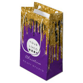 Paarse goudzoete 16e bruidbruidcosmetica klein cadeauzakje (Achterkant Gekanteld)