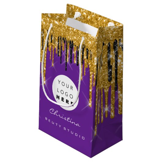 Paarse goudzoete 16e bruidbruidcosmetica klein cadeauzakje (Achterkant Gekanteld)