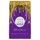 Paarse goudzoete 16e bruidbruidcosmetica klein cadeauzakje (Voorkant)