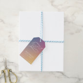 Paarse Gradient Classy Modern Script Vrijgezellenf Cadeaulabel (Met Touw)