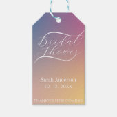 Paarse Gradient Classy Modern Script Vrijgezellenf Cadeaulabel (Voorkant)