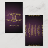 Paarse gradiënt en gouden metaalblik 2 Visitekaart Visitekaartje (Voorkant / Achterkant)