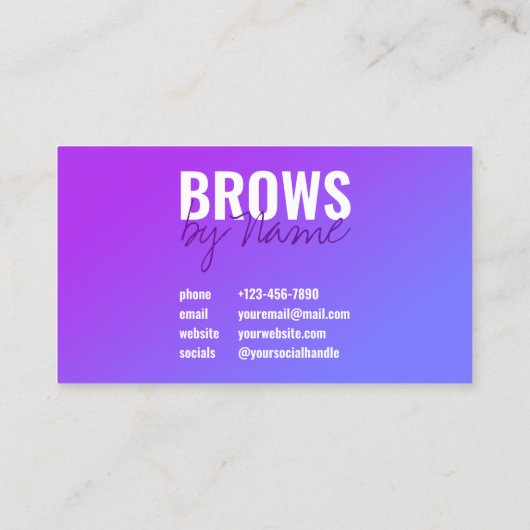 Paarse gradiënt | Moderne professionele QR-code Visitekaartje (Achterkant)