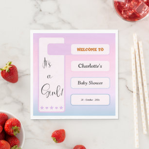 Paarse Gradiënt Schattige Oogbal Baby Shower Servet