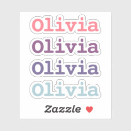 Paarse gradiëntkleuren Kinder naam uitgesneden Sticker