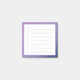 Paarse-gradiëntminimalistische checklist post-it® notes