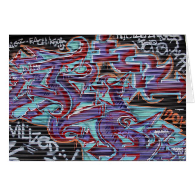Paarse graffiti op Shutter (Voorkant Horizontaal)