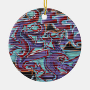 Paarse graffiti op Shutter Keramisch Ornament