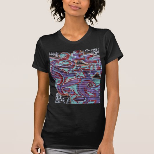 Paarse graffiti op Shutter T-shirt (Voorkant)