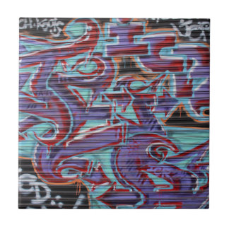 Paarse graffiti op Shutter Tegeltje