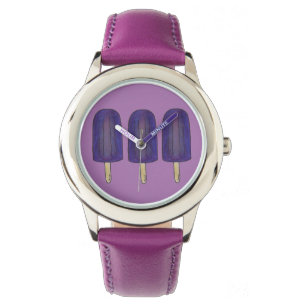 Paarse Grafiek Popsicles Foodie Watch Horloge