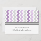 Paarse Gray Chevron Bridal Lunch Uitnodiging (Voorkant)