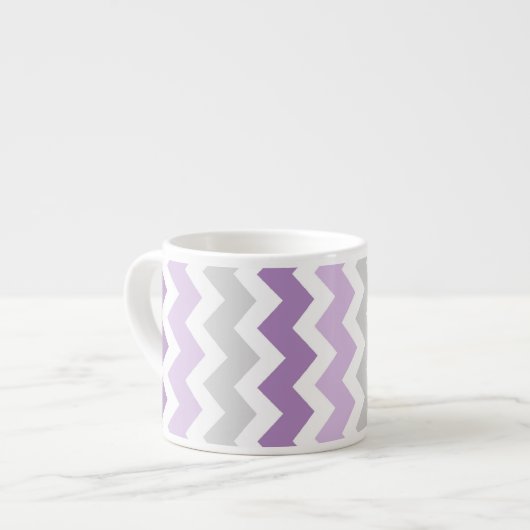 Paarse Gray Chevrons Pattern Espresso Mok (Voorkant links)