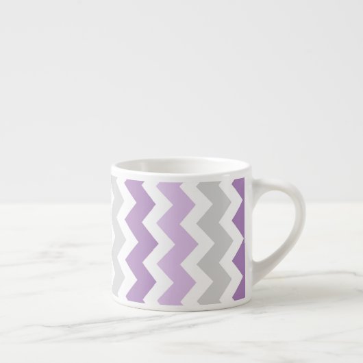 Paarse Gray Chevrons Pattern Espresso Mok (Rechts)