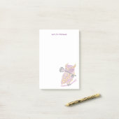 Paarse Great Horned Owl Personalized Post-it Notes (Op bureau)