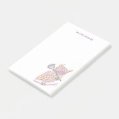 Paarse Great Horned Owl Personalized Post-it Notes (Schuin)