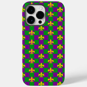 PAARSE GREEN GELLOW MARDI GRAS PATTERNEN Case-Mate iPhone 14 PRO MAX HOESJE