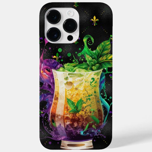 PAARSE GREEN GOLD MARDI GRAS FESTIVE BEVERAGES Case-Mate iPhone CASE (Achterkant)