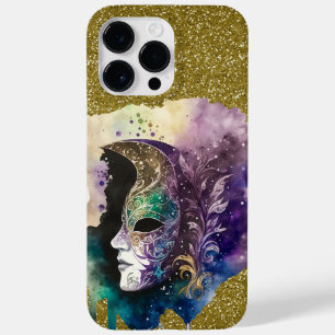 PAARSE GREEN GOLD MARDI GRAS MASK & FEATHERS Case-Mate iPhone 14 PRO MAX HOESJE