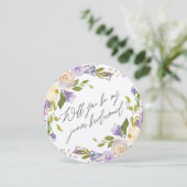 Paarse Greenery Floral Junior Bridesmaid Voorstel Kaart (Staand voorkant)