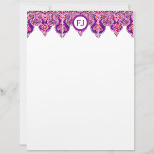 Paarse grens Briefpapier Letterhead Briefhoofd