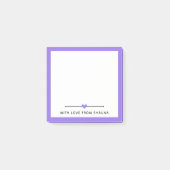 Paarse grens en hart met liefde van post-it® notes (Voorkant)