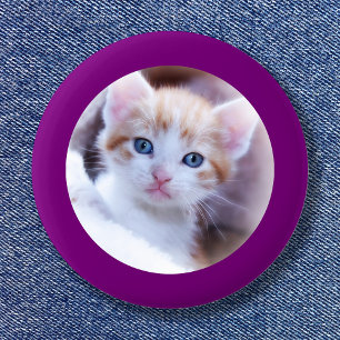 Paarse grens familie foto ronde button 5,7 cm