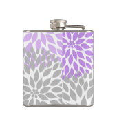 Paarse Grey Dahlia aangepaste alcoholfles met naam Heupfles (Achterkant)