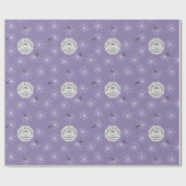 Paarse griezelige spinnen aangepaste familienaam h cadeaupapier (Vlak)