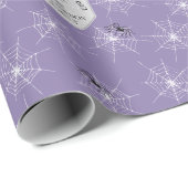 Paarse griezelige spinnen aangepaste familienaam h cadeaupapier (Rol Hoek)