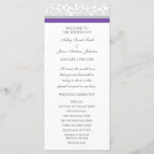 Paarse Grijs Damask Wedding Program Programma (Voorkant)