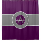 Paarse grijs douchegordijn (Voorkant)