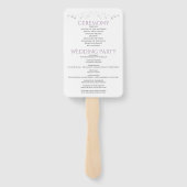 Paarse & Grijs Elegante Bruiloft Fans met Programm Handwaaier (Achterkant)