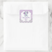  Paarse Grijs Meisje Olifant Sticker (Tas)