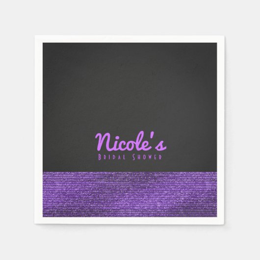 Paarse Grijs Modern Glam Sequins Elegant Chic Servetten (Voorkant)