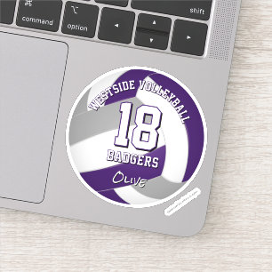 paarse grijs team kleuren volleybalspeler sticker